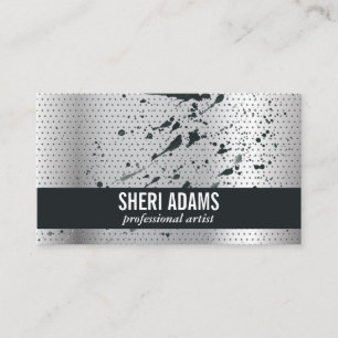 Paint Spatter   Perforated Metal Background Business Card
