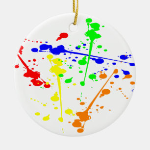 Paint splash abstract art colourful ceramic ornament