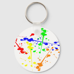 Paint splash abstract art colourful keychain