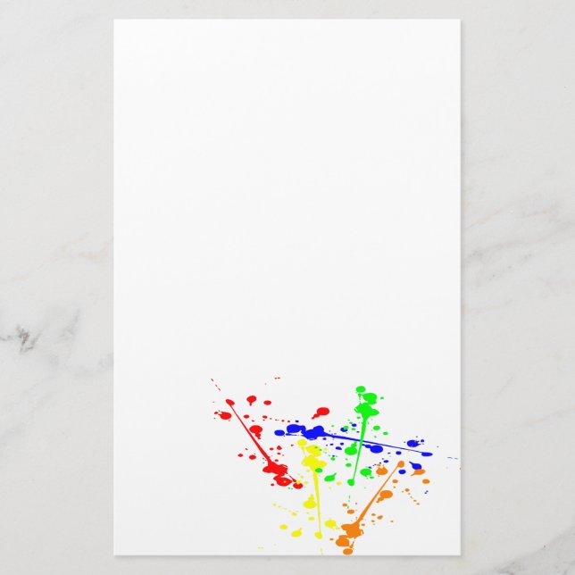 Paint splash abstract art colourful stationery (Front)