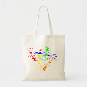 Paint splash abstract art colourful tote bag