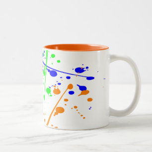 Paint splash abstract art colourful Two-Tone coffee mug