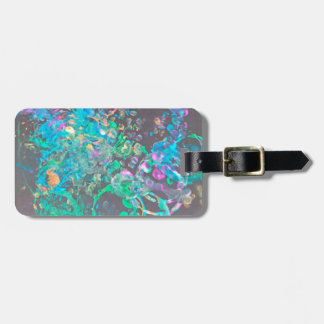 Paint splash art luggage tag - blue green