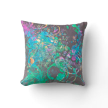 Paint splash art throw pillow cushion