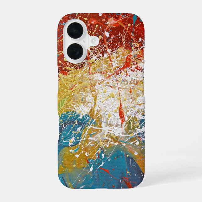 Paint Splash background iPhone 16 Case (Back)