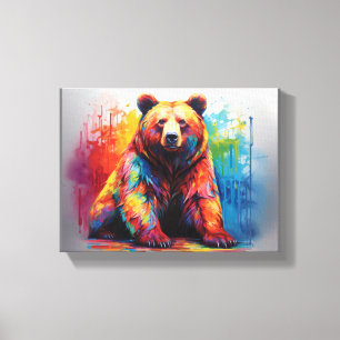 Paint Splash Bear Canvas Print
