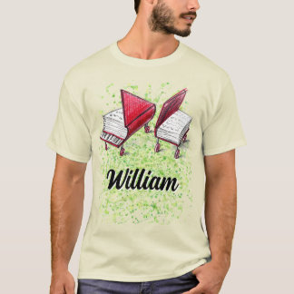 Paint Splash Bookish Artistic Sketches Lime Cream T-Shirt