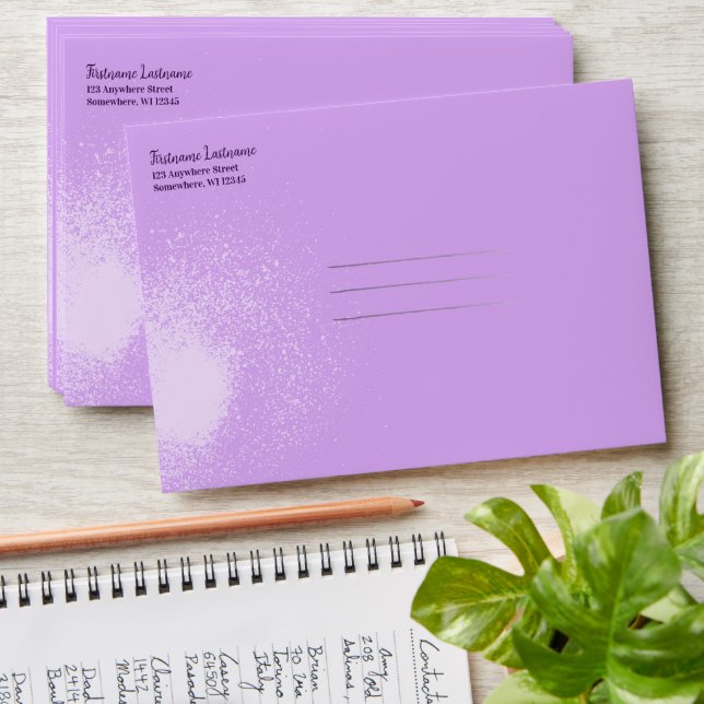 Paint Splash Cassette Tape Lavender Envelope (Stacked)