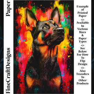 Paint Splash German Shepherd Dog CT2 Craft Paper