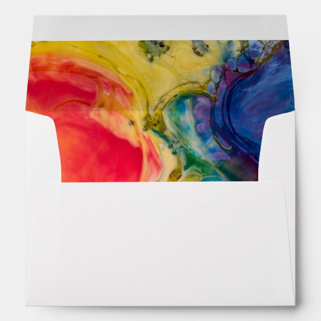 Paint Splash Lined Envelope With Return Address (Back (Bottom))