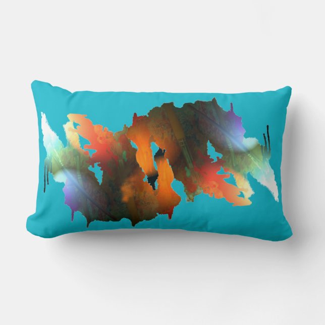 Paint Splash Lumbar Pillow (Front)