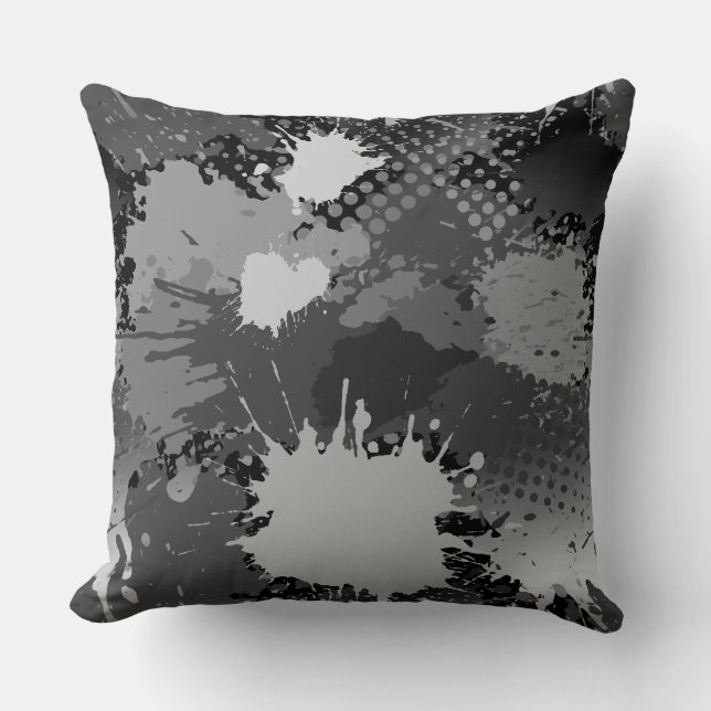 Paint Splash Pattern 2 Throw Pillow (Front)