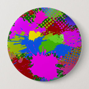 Paint Splash Pattern 3 4 Inch Round Button