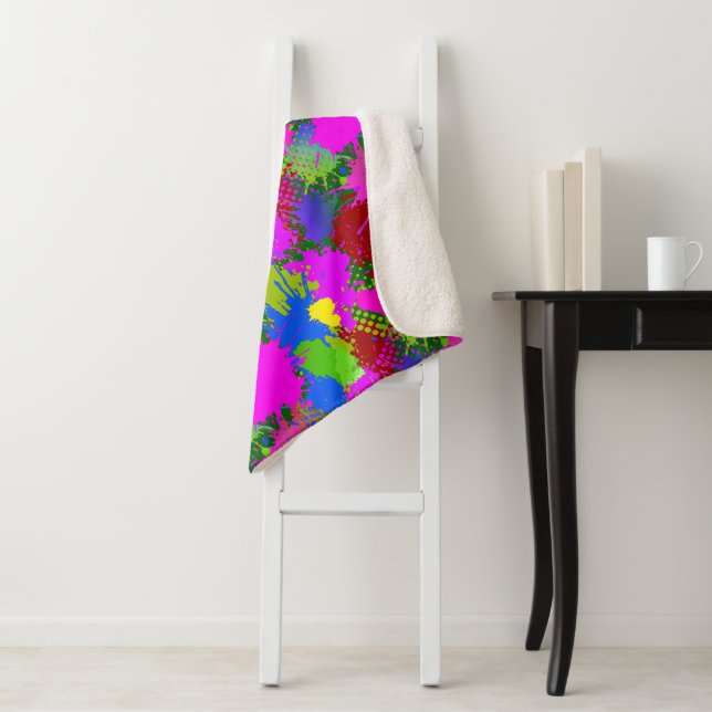 Paint Splash Pattern 3 Sherpa Blanket (In Situ)