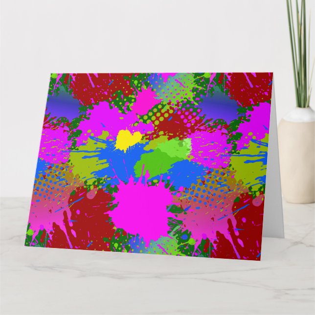 Paint Splash Pattern 3 Thank You Card (Front)