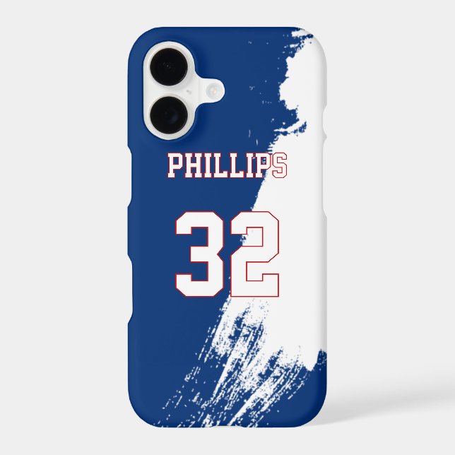 Paint Splash Red Blue Jersey Name Number (Back)