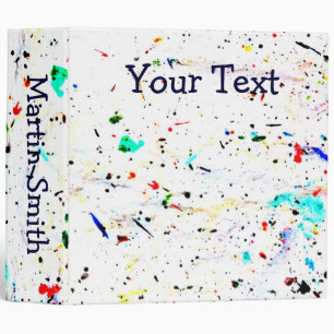 Paint Splashes Abstract Art Personalized Binder