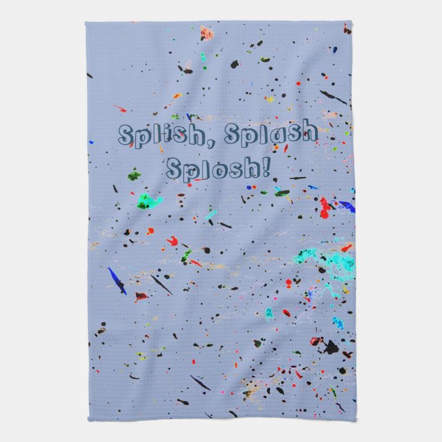 Paint Splashes and Spots Abstract Art Kitchen Towel (Vertical)