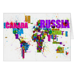 Paint Splashes Text Map of the World
