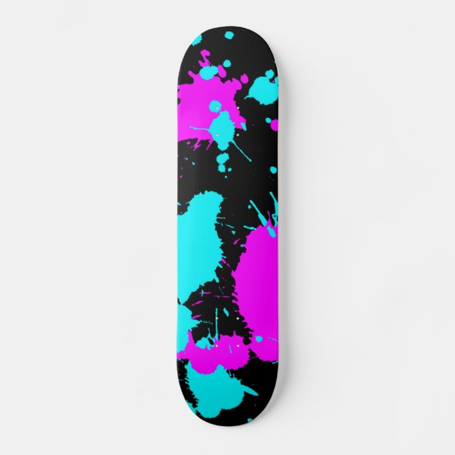 Paint Splat- Light Blue/ Light Purple Skateboard (Front)
