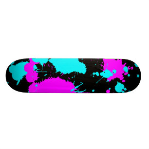Paint Splat- Light Blue/ Light Purple Skateboard