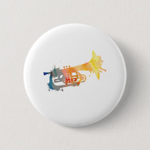 Paint Splat Mellophone 2 Inch Round Button