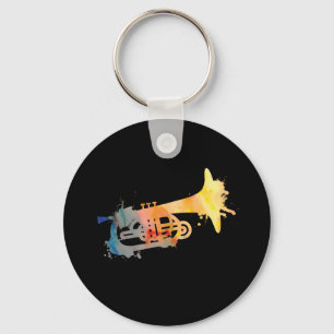 Paint Splat Mellophone Keychain
