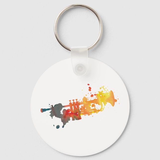 Paint Splat Trumpet Keychain (Front)