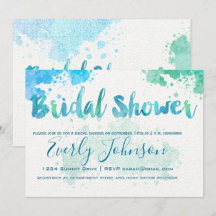 Paint Splat Watercolor Invitations de douche nupti