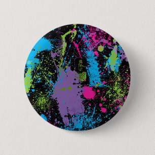 Paint Splater 2 Inch Round Button