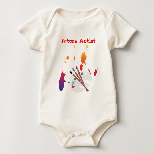 paint splater, future artist copy, Future Artist Baby Bodysuit