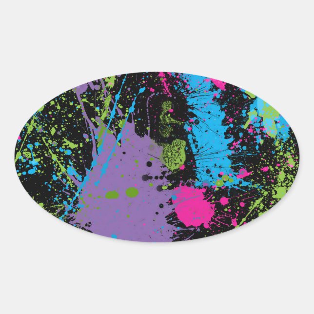 Paint Splater Oval Sticker (Front)