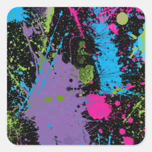 Paint Splater Square Sticker