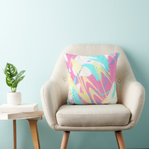 Paint Splatter Abstract Art Throw Pillow