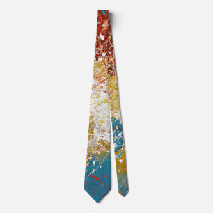 paint splatter abstract design tie