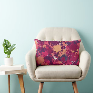 Paint Splatter - Abstract Modern Art Colourful Lumbar Pillow