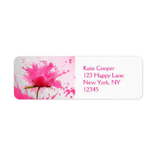 Paint Splatter Abstrait Fleur Rose