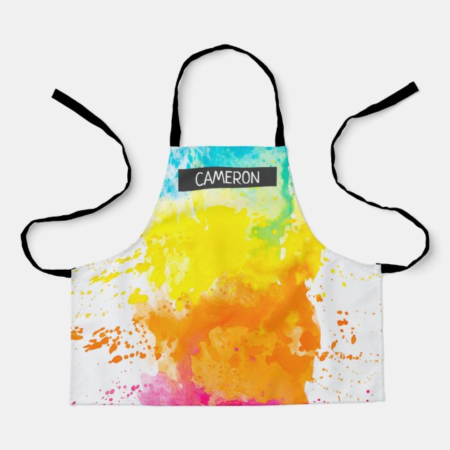 Paint Splatter Art All-Over Print Apron (Front)