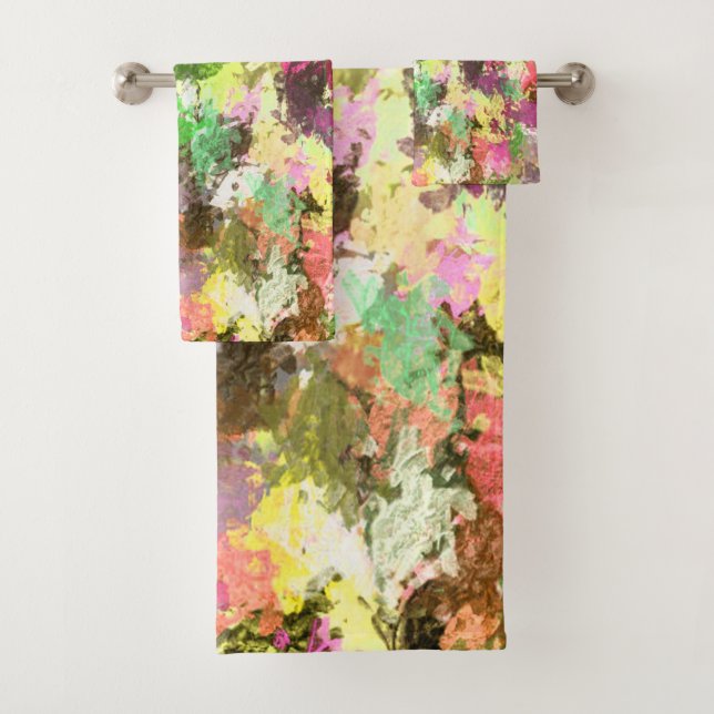Paint Splatter Automne Couleur Feuilles Abstraits (En situation)