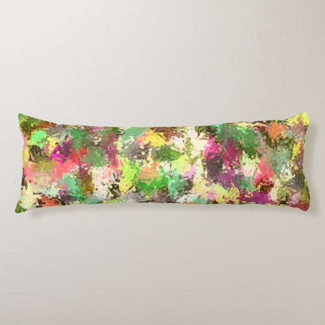 Paint Splatter Autumn Colour Leaves Abstract Body Pillow (Front)