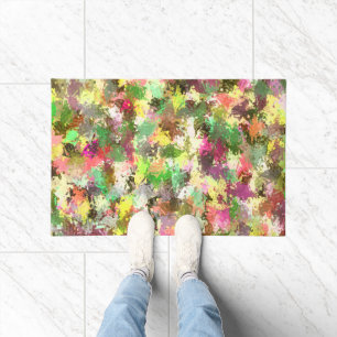 Paint Splatter Autumn Colour Leaves Abstract Doormat