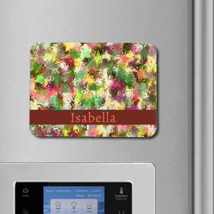 Paint Splatter Autumn Colour Leaves Abstract Magnet