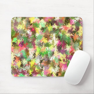 Paint Splatter Autumn Colour Leaves Abstract Mouse Pad