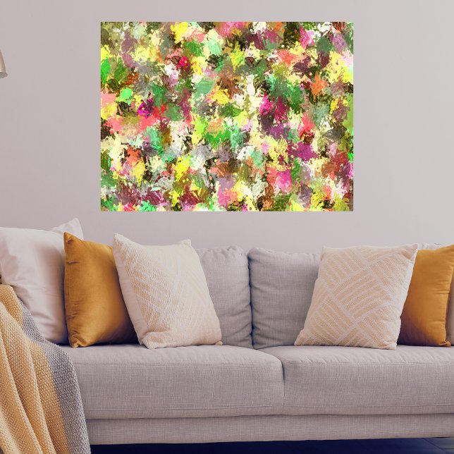 Paint Splatter Autumn Colour Leaves Abstract Poster (Paint Splatter Autumn Color Leaves Abstract Poster)