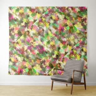 Paint Splatter Autumn Colour Leaves Abstract Tapestry