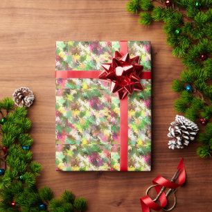 Paint Splatter Autumn Colour Leaves Abstract Wrapping Paper