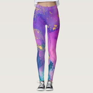Paint Splatter Cotton Candy Fields Leggings