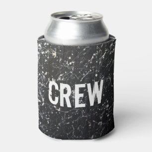 Paint Splatter CREW   Charcoal and White Can Cooler
