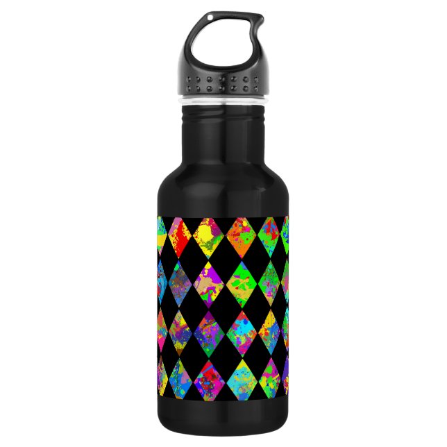 Paint Splatter Diamond Pattern 532 Ml Water Bottle (Front)