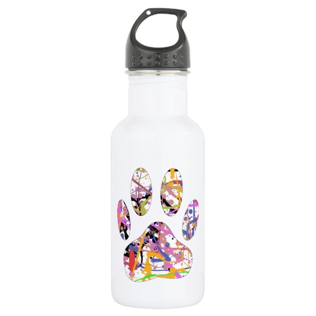 Paint Splatter Dog Paw Print 532 Ml Water Bottle (Front)